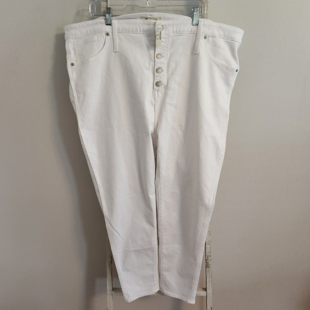 Madewell Jeans NWT womens size 36 Plus Size Button Fly 10" high rise skinny crop